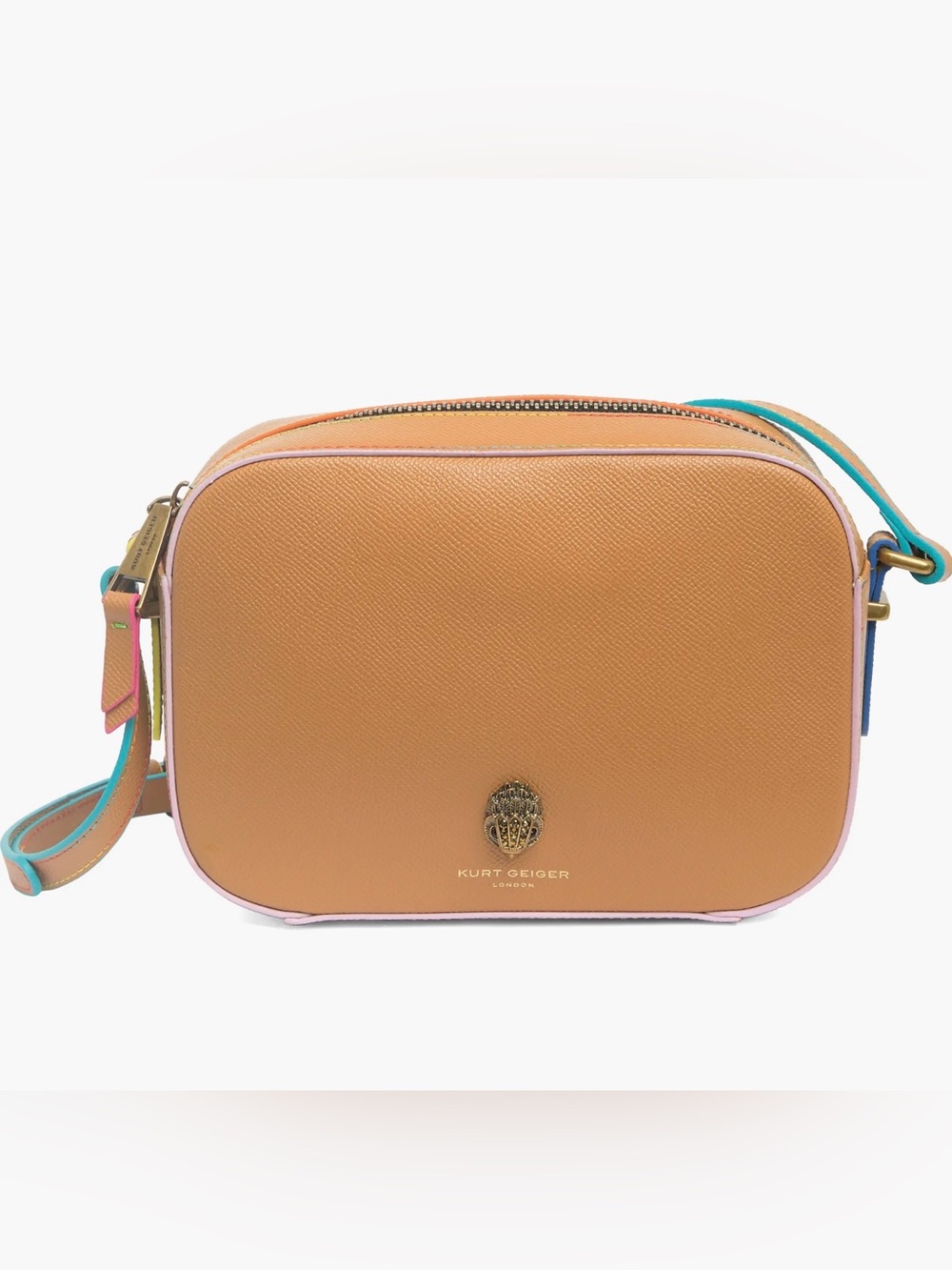 Kurt Geiger Yellow Leather Crossbody with Gold-Tone Hardware